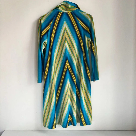 Vintage Bard's Terry Cloth Textured Chevron Print Short Dress M - Picture 7 of 8